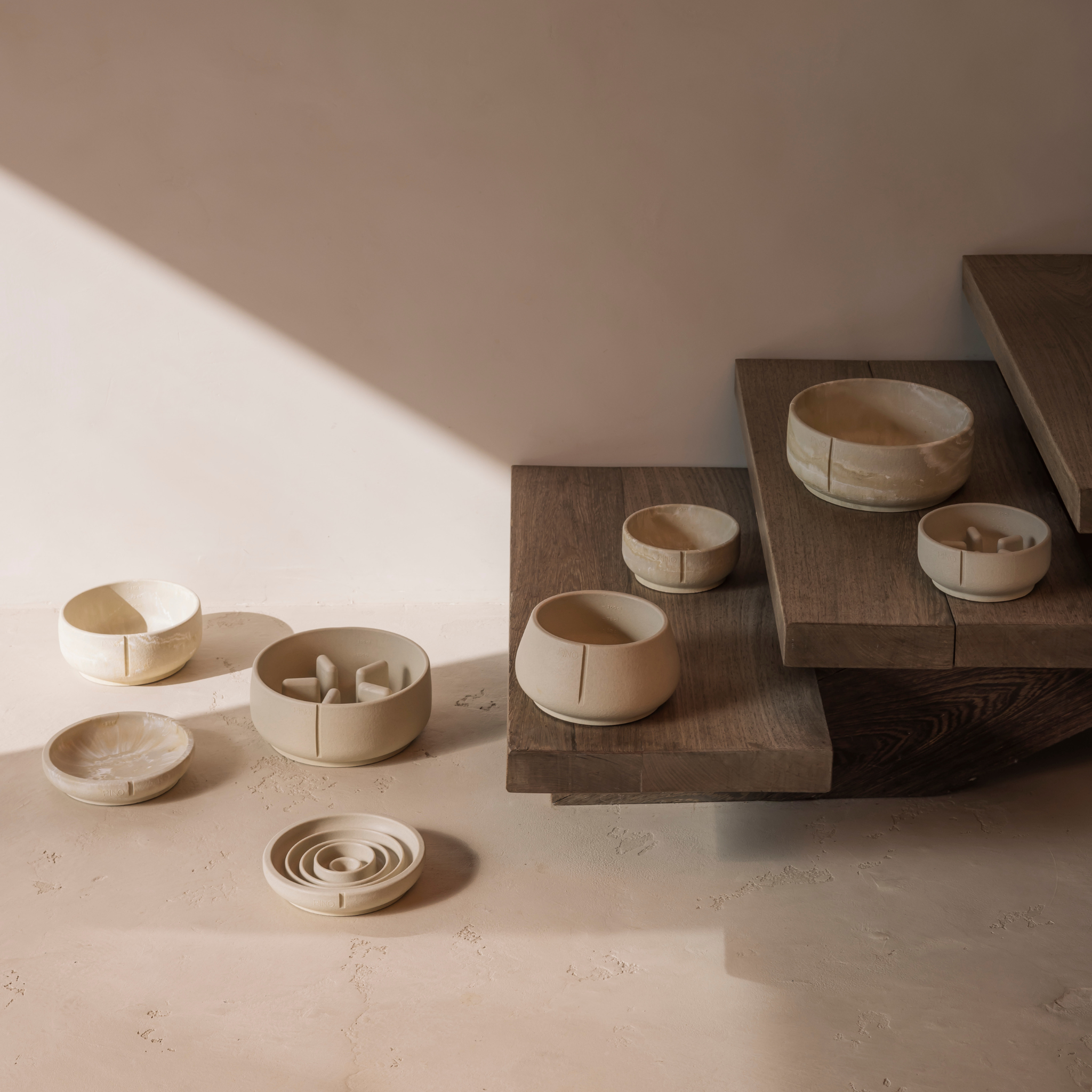 Handmade Classic Bowl for Dogs Owl Greige