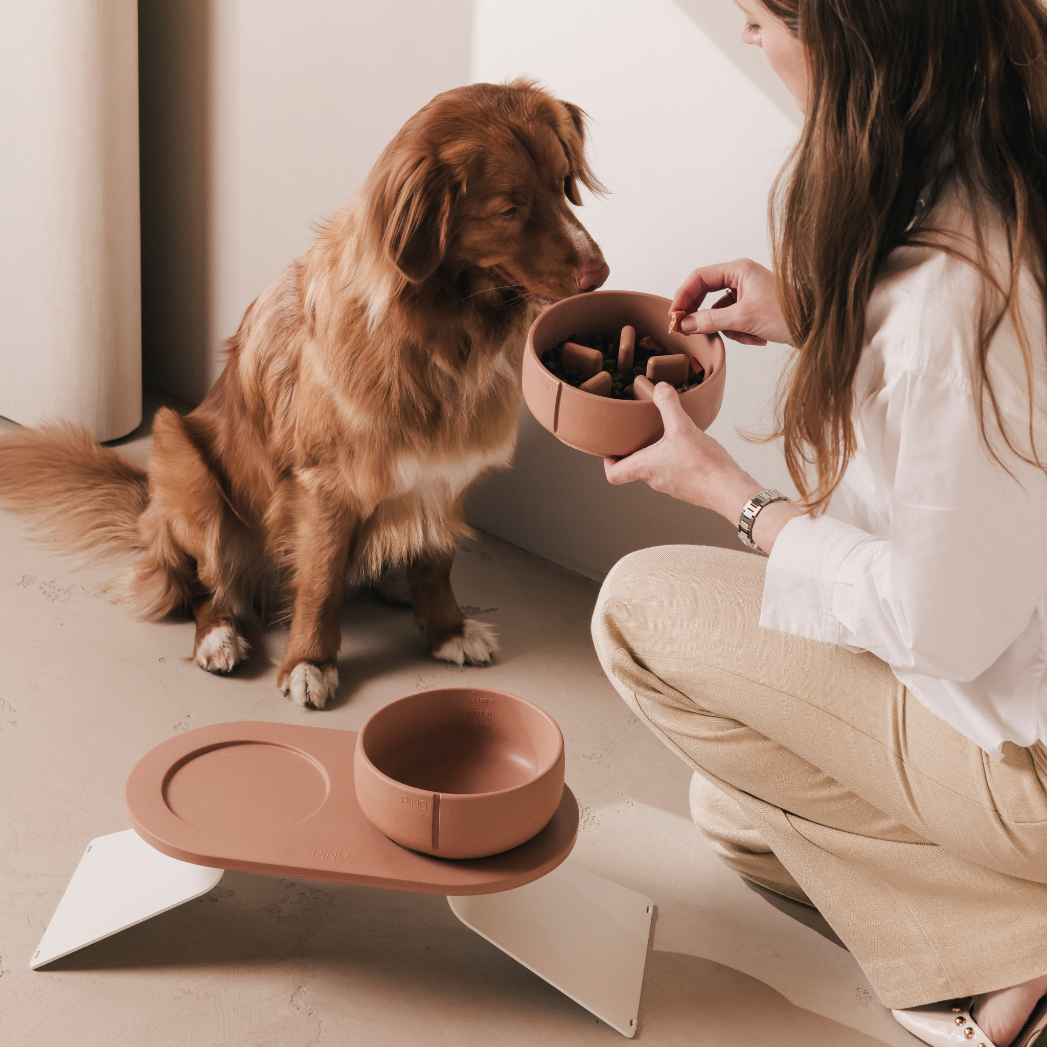 Handmade Classic Bowl for Dogs Salmon Terra