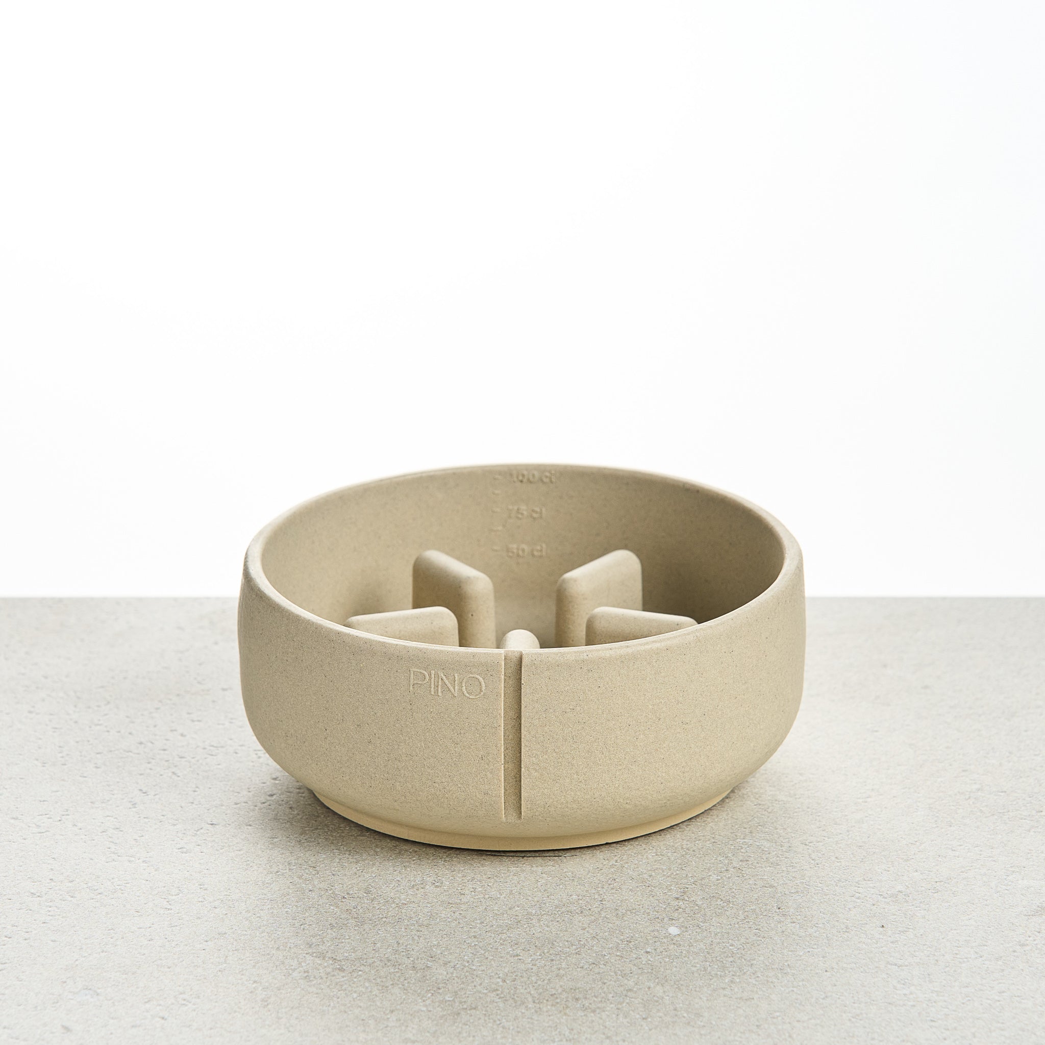 Handmade Slow Feeder Bowl for Dogs Owl Greige